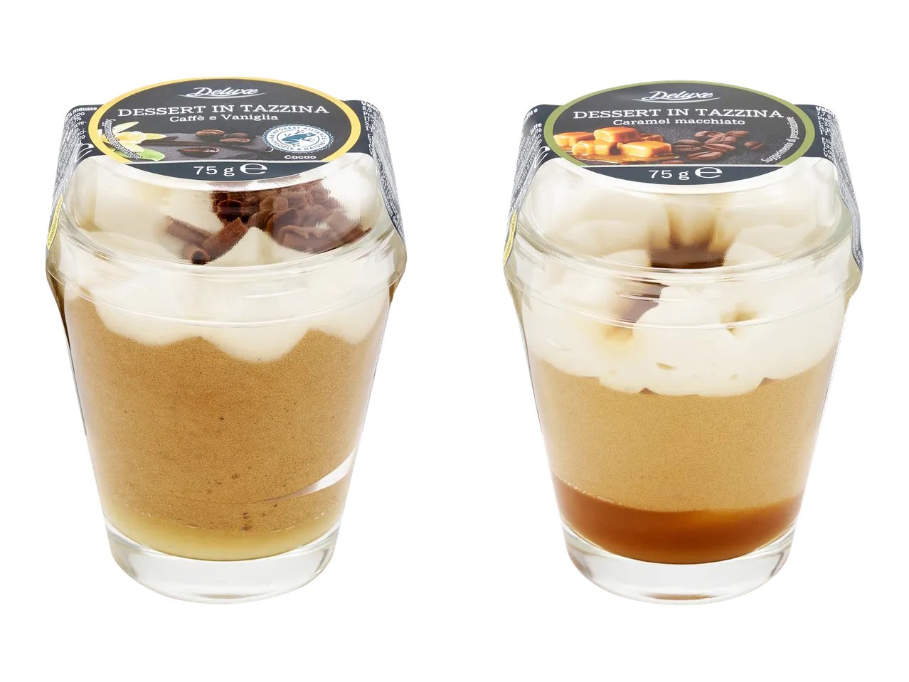 Dessert in tazza di vetro