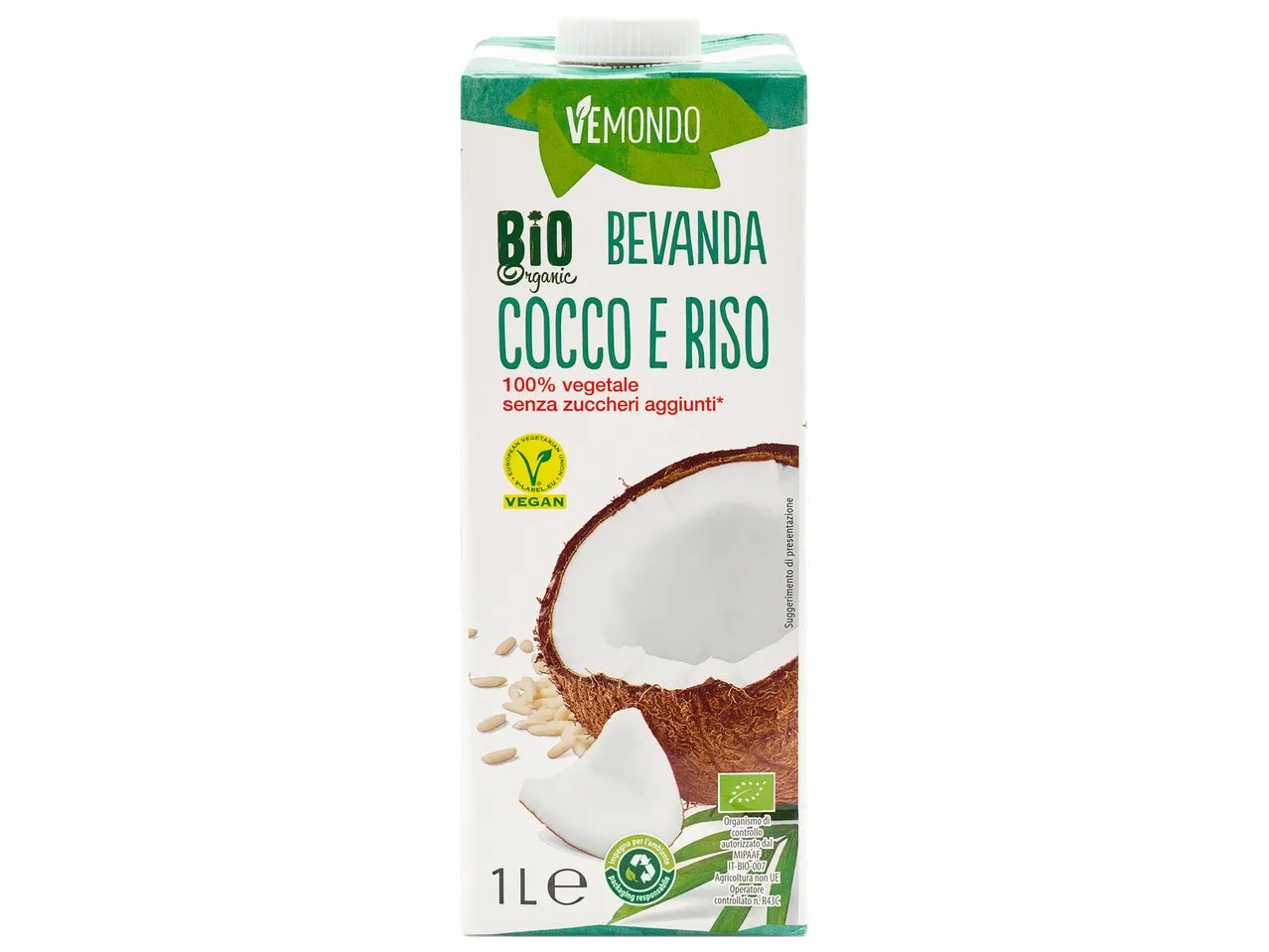Bevanda biologica cocco e riso