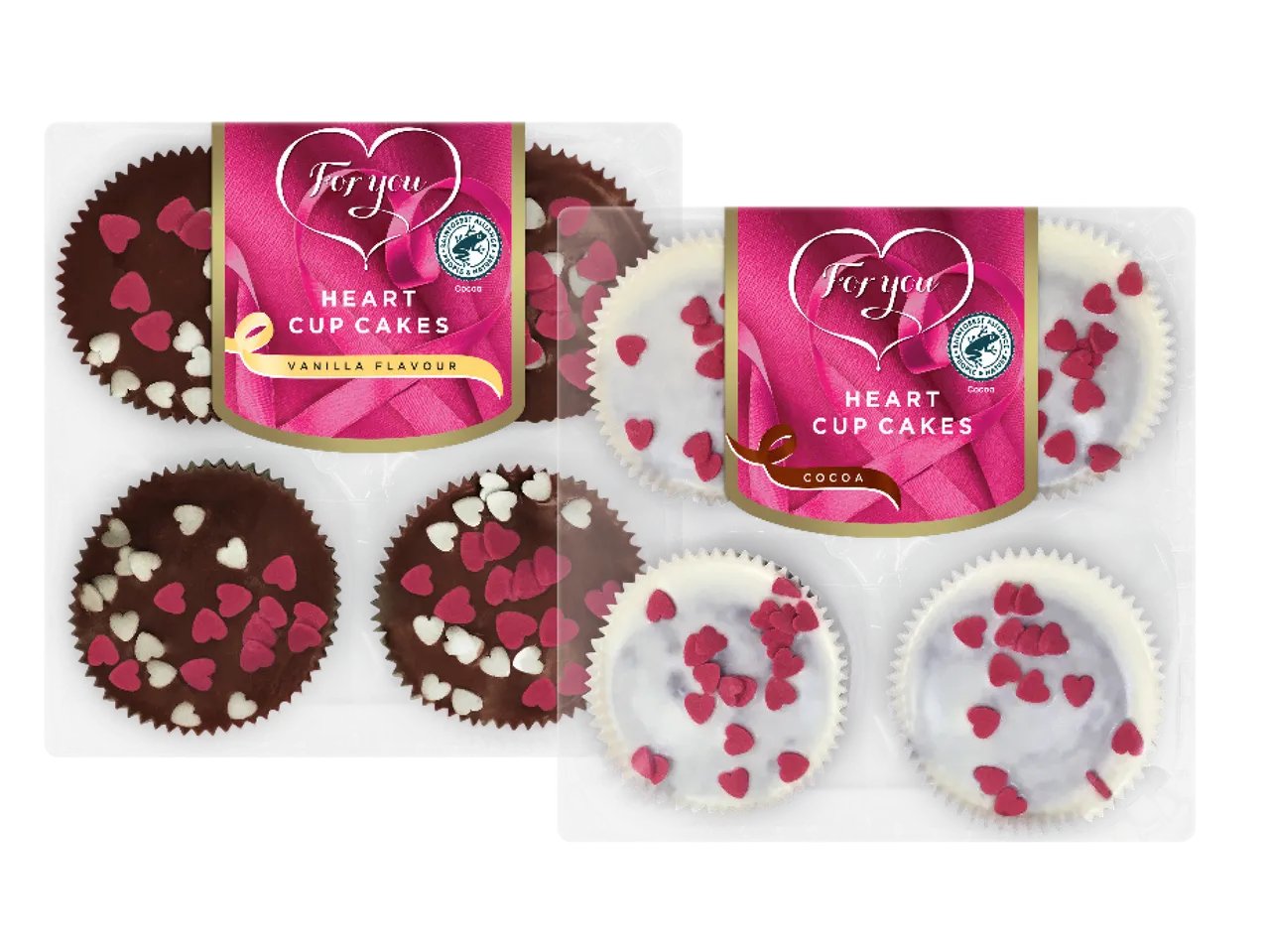 Cup Cake con decorazioni a forma di cuore