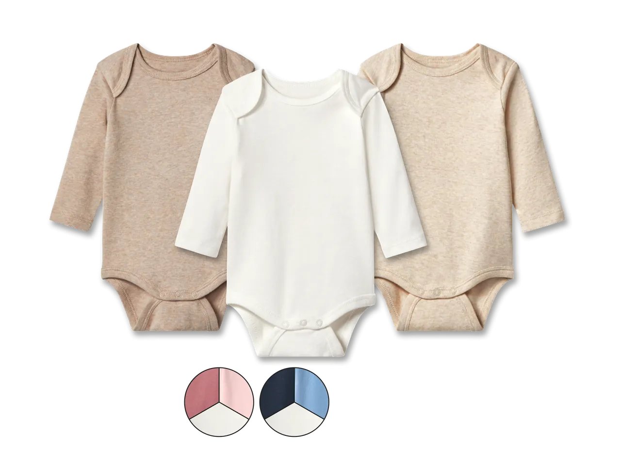 Body a manica lunga da neonati, 3 pezzi