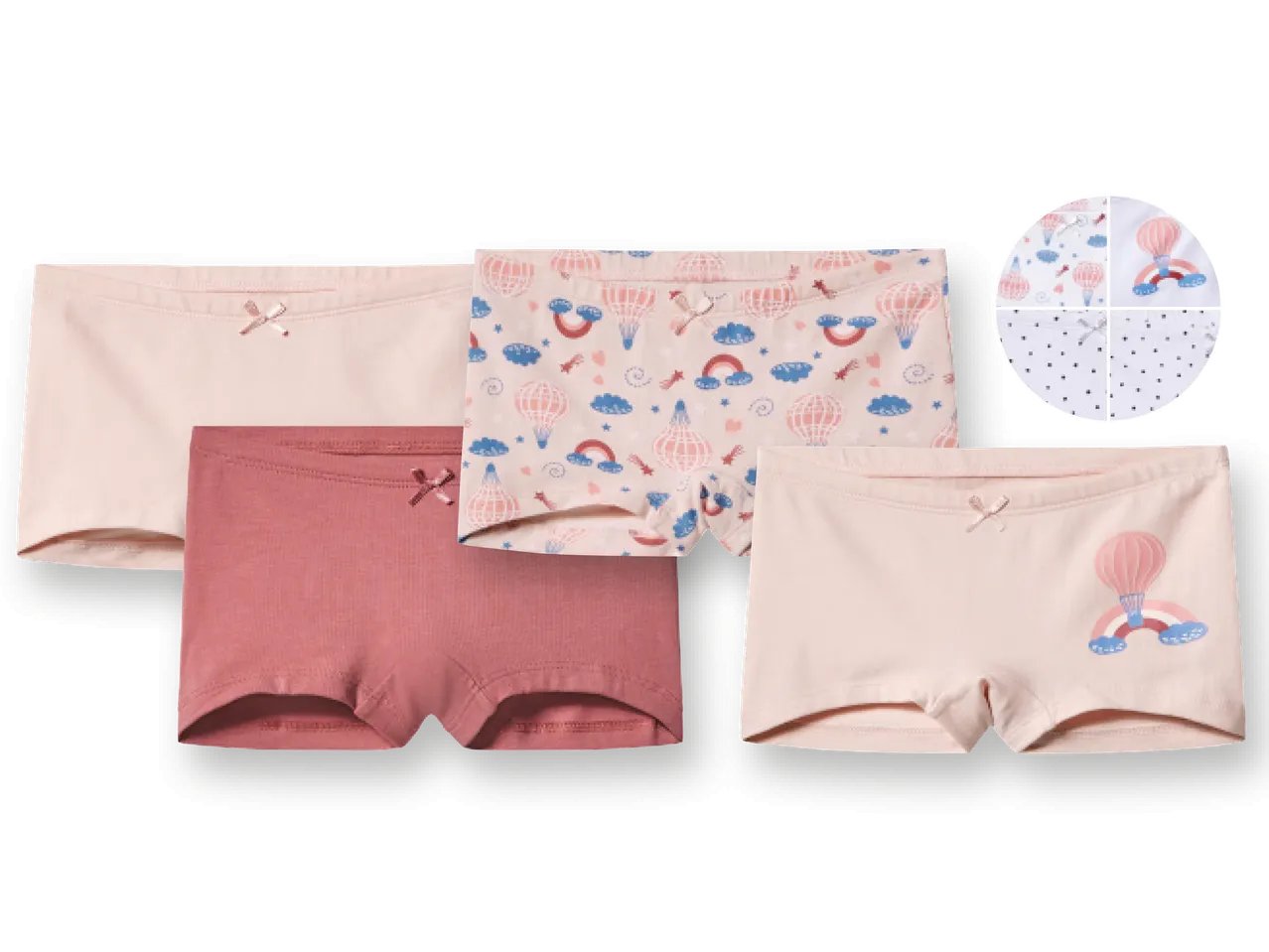 Slip o culottes da bambina, 4 pezzi