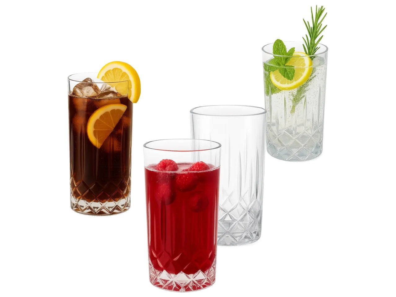 Bicchieri da whisky o long drink, 4 pezzi