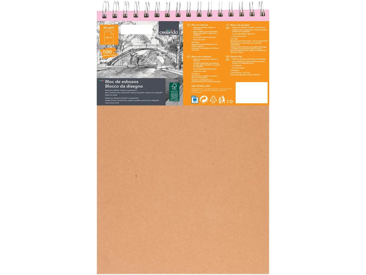 Blocco da disegno o carta per acquerello