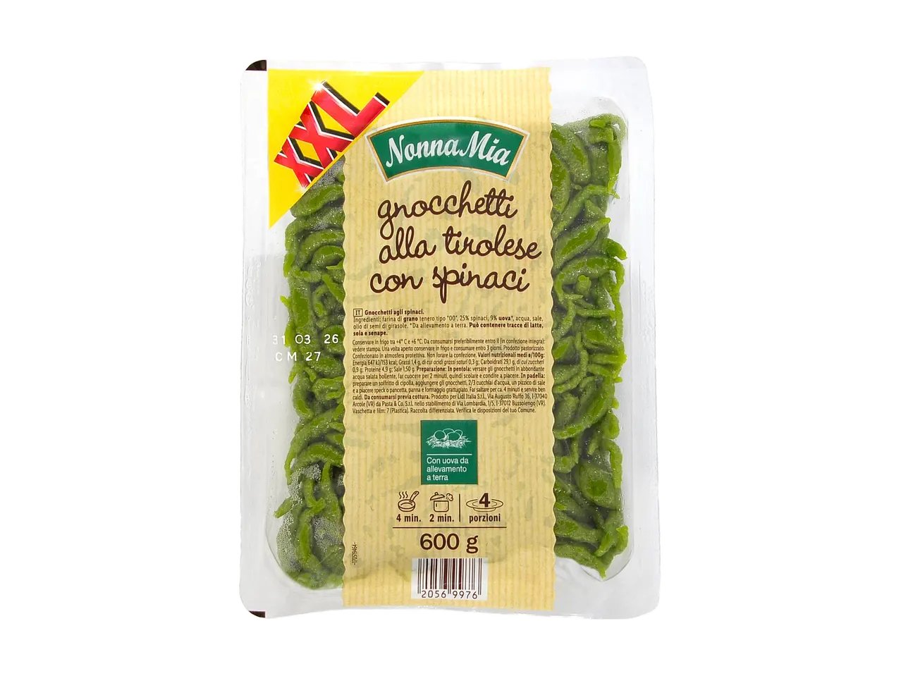 Gnocchetti alla tirolese con spinaci XXL