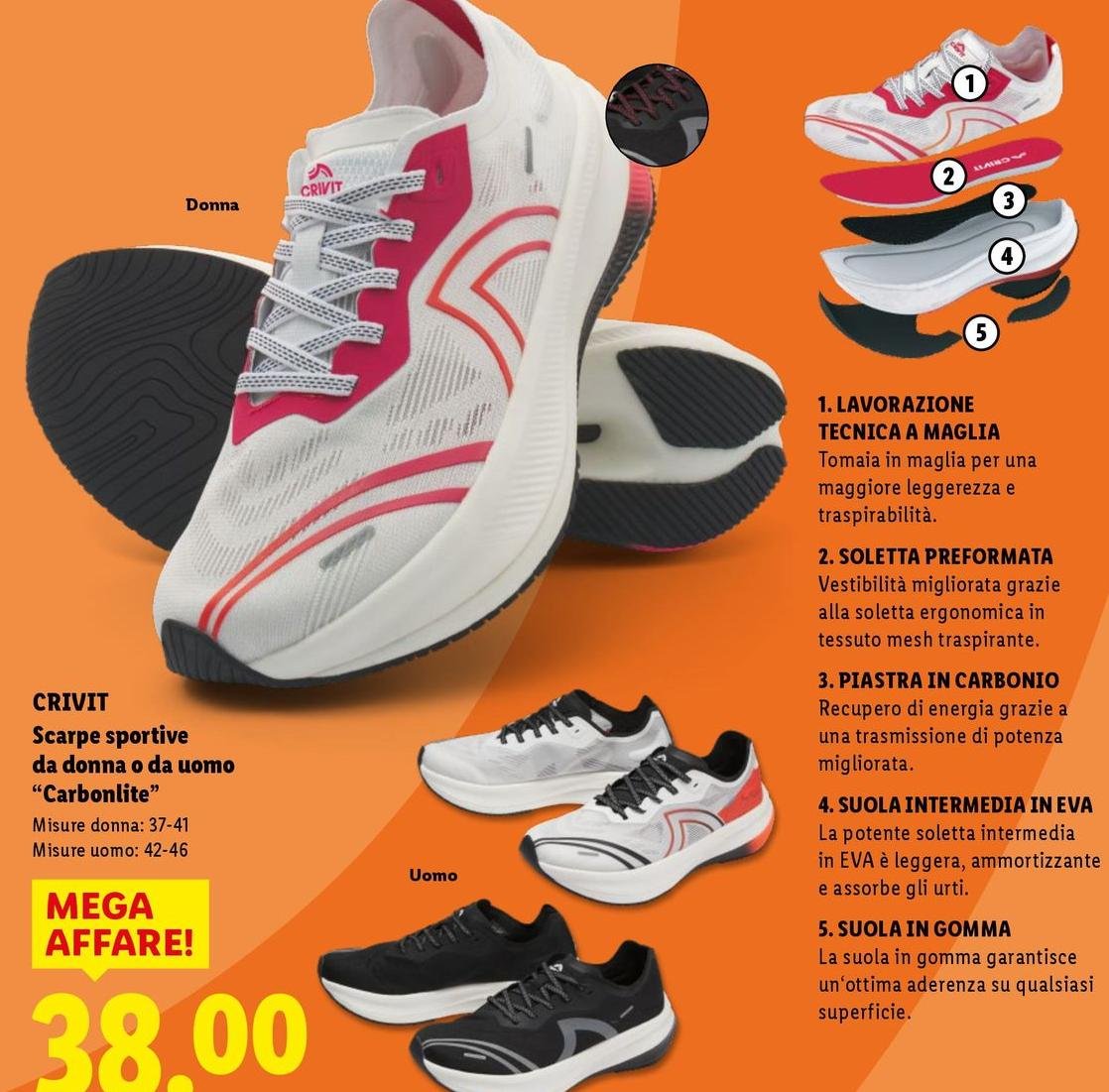 Crivit - Scarpe Sportive Da Donna O Da Uomo "Carbonlite"
