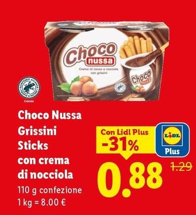 Choco Nussa - Grissini Sticks Con Crema Di Nocciola