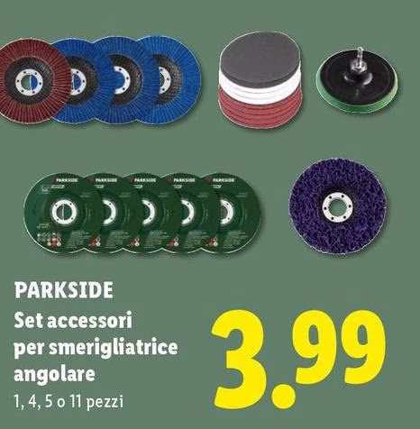 Parkside - Set Accessori Per Smerigliatrice Angolare