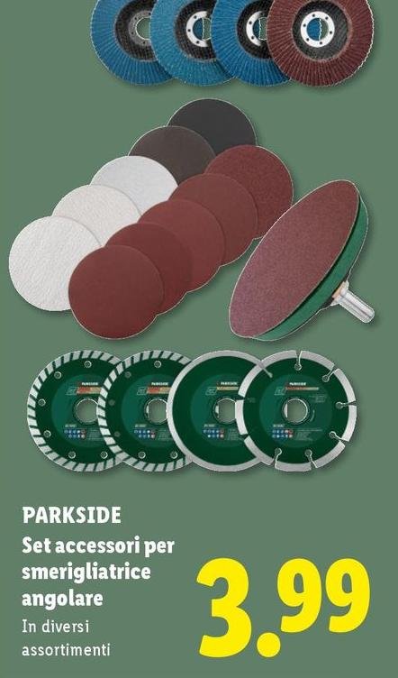 Parkside - Set Accessori Per Smerigliatrice Angolare