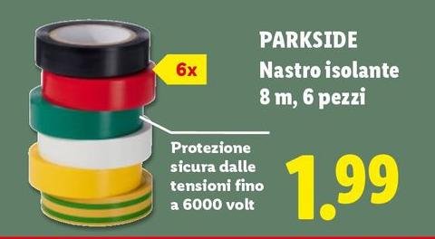 Parkside - Nastro Isolante 8 M, 6 Pezzi