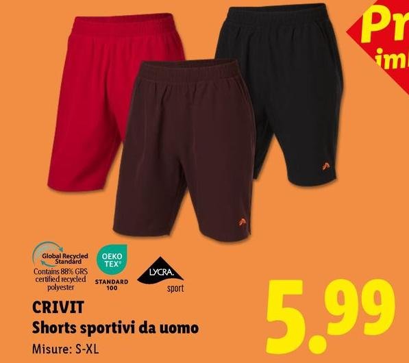 Crivit - Shorts Sportivi Da Uomo