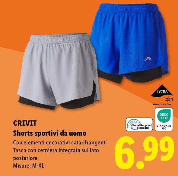 Crivit - Shorts Sportivi Da Uomo