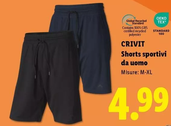 Crivit - Shorts Sportivi Da Uomo
