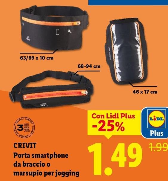 Crivit - Porta Smartphone Da Braccio O Marsupio Per Jogging