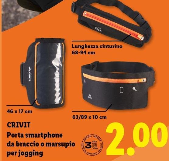 Crivit - Porta Smartphone Da Braccio O Marsupio Per Jogging