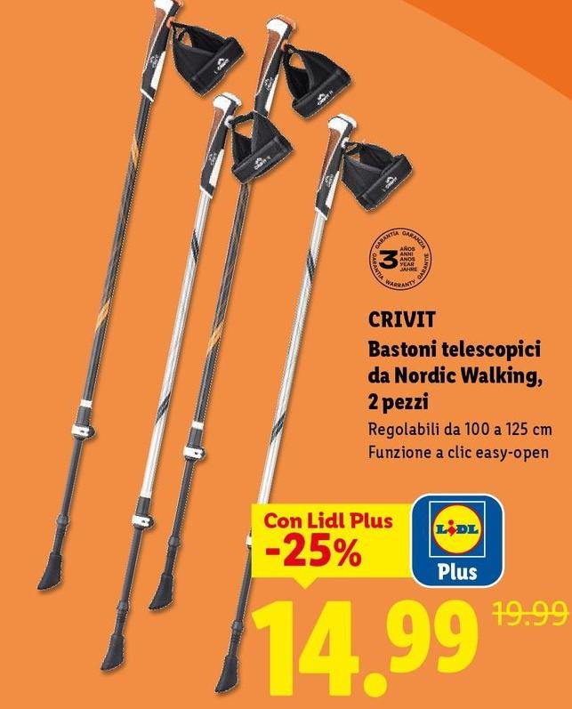 Crivit - Bastoni Telescopic Da Nordic Walking, 2 Pezzi