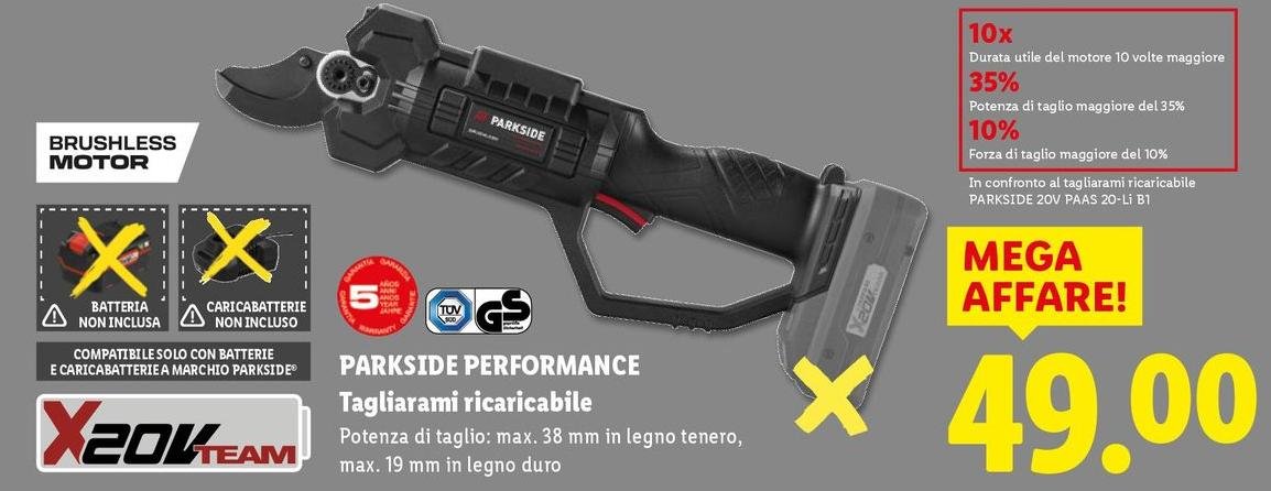 Parkside Performance - Tagliarami Ricaricabile