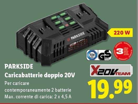 Parkside - Caricabatterie Doppio 20V