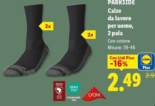 Parkside - Calze Da Lavoro Per Uomo, 2 Paia