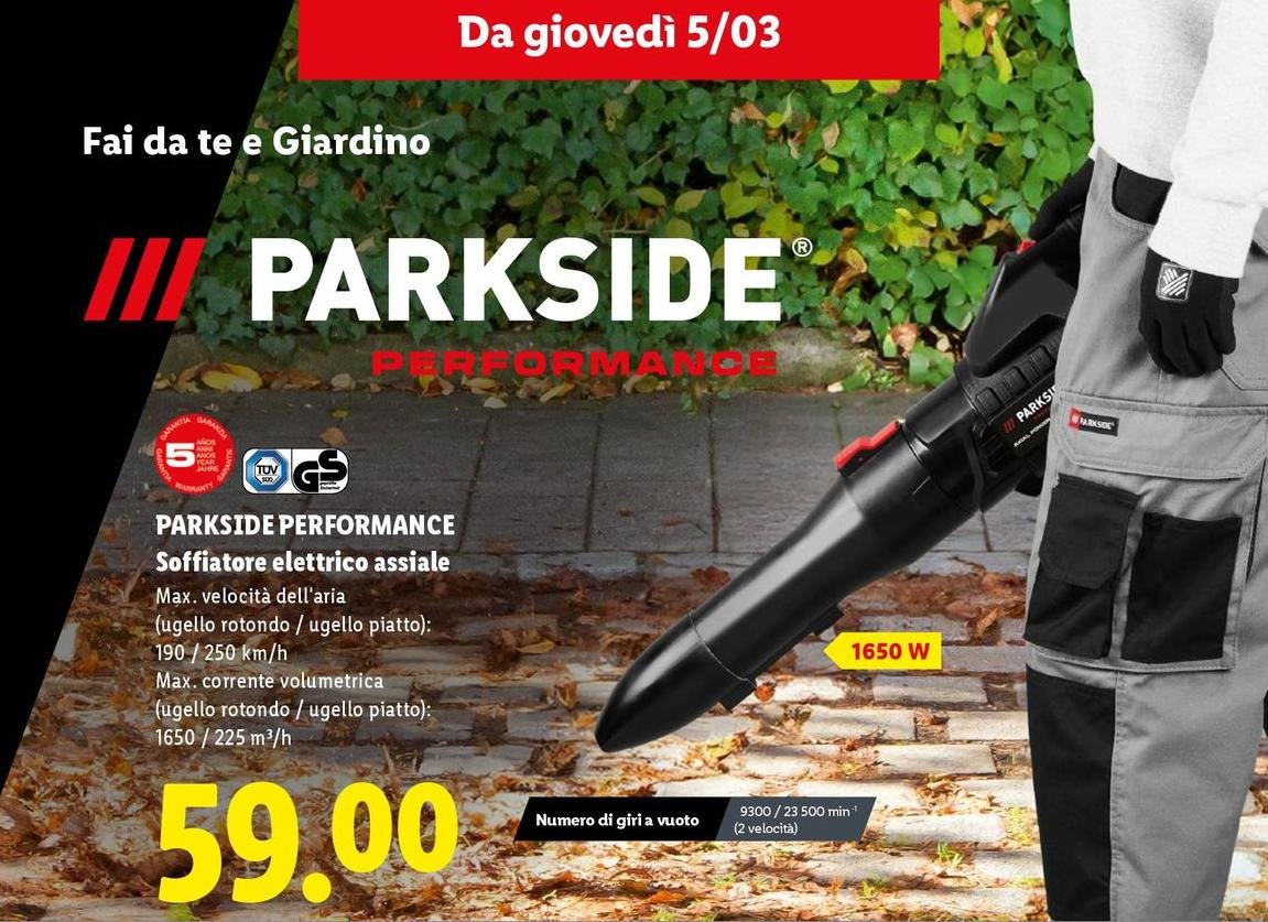 Parkside Performance  Soffiatore Elettrico Assiale