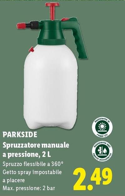 Parkside - Spruzzatore Manuale A Pressione, 2 L