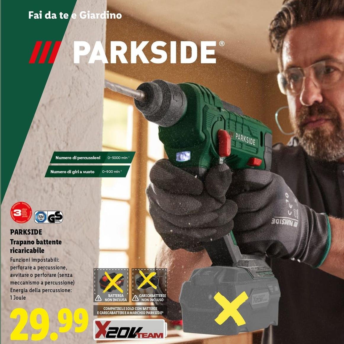 Parkside - Trapano Battente Ricaricabile