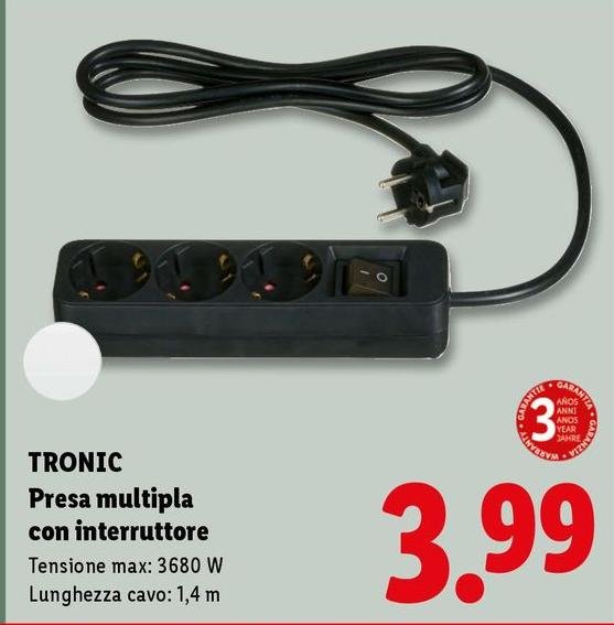 Tronic - Presa Multipla Con Interruttore