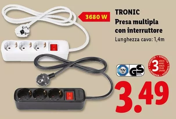 Tronic - Presa Multipla Con Interruttore