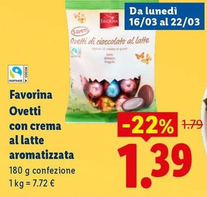 Favorina - Ovetti Con Crema Al Latte Aromatizzata