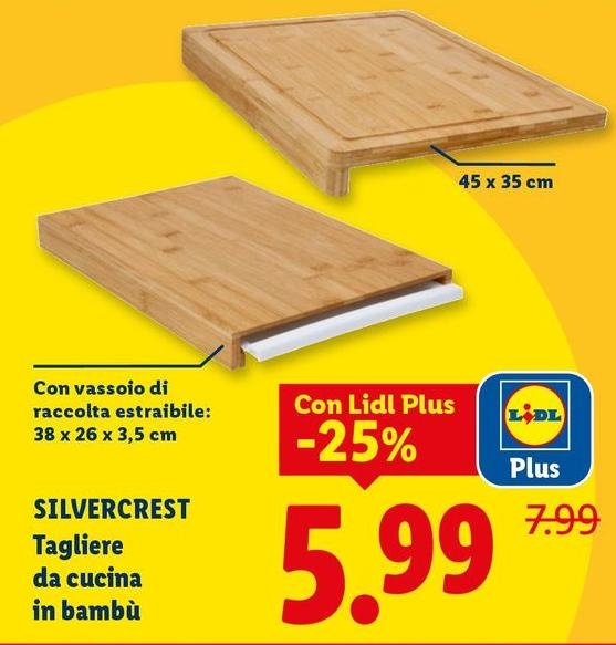 Silvercrest - Tagliere Da Cucina In Bambù