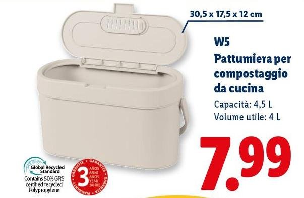 W5 - Pattumiera Per Compostaggio Da Cucina