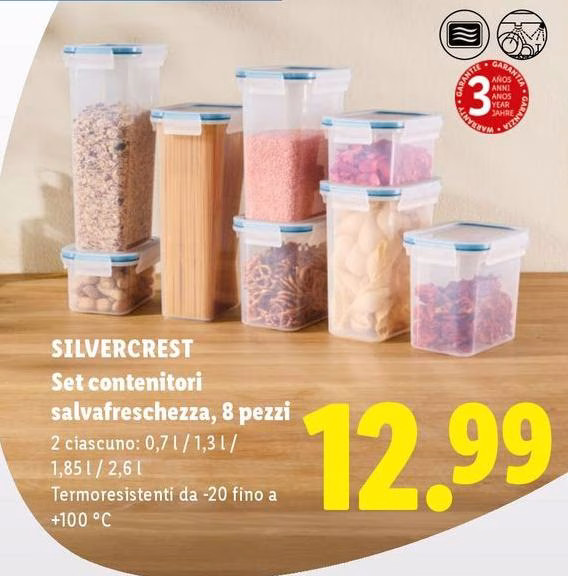 Silvercrest - Set Contenitori Salvafreschezza, 8 Pezzi