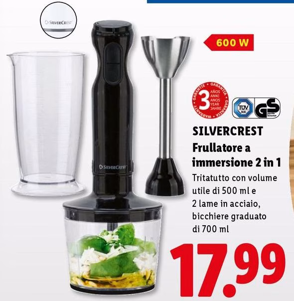 Silvercrest - Frullatore A Immersione 2 In 1