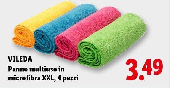 Vileda - Panno Multiuso In Microfibra Xxl, 4 Pezzi