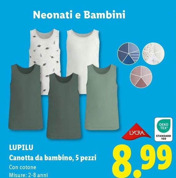 Lupilu - Canotta Da Bambino, 5 Pezzi