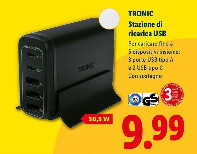 Tronic - Stazione Di Ricarica Usb