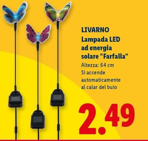 Livarno - Lampada Led Ad Energía Solare "Farfalla"