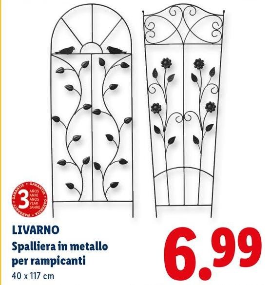 Livarno - Spalliera In Metallo Per Rampicanti