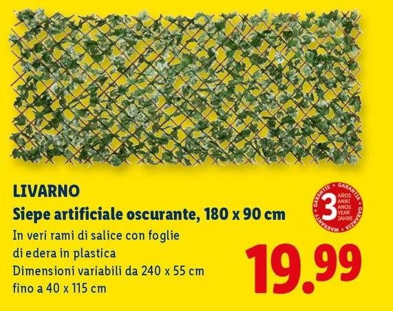 Livarno - Siepe Artificiale Oscurante, 180 X 90 Cm