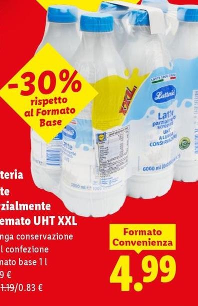 Latteria - Latte Parzialmente Scremato UHT XXL