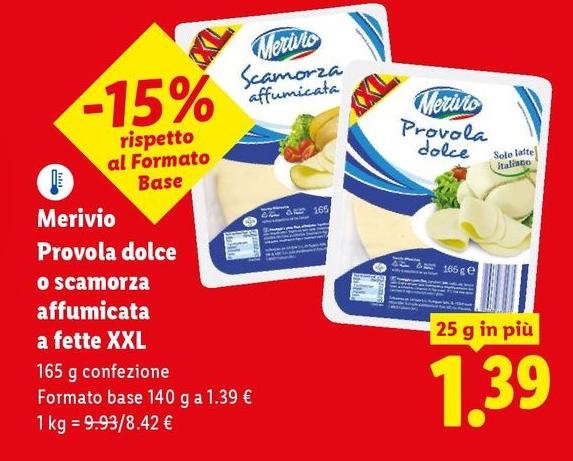 Merivio - Provola Dolce O Scamorza Affumicata A Fette Xxl