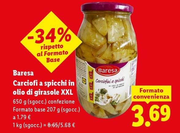 Baresa - Carciofi A Spicchi In Olio Di Girasole Xxl