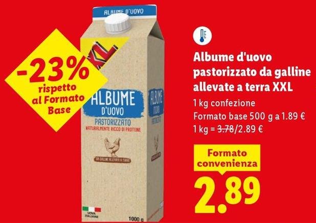 Albume D'Uovo Pastorizzato Da Galline Allevate A Terra Xxl