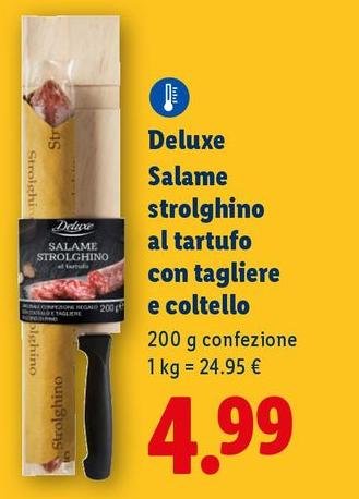 Deluxe - Salame Strolghino Al Tartufo Con Tagliere E Coltello
