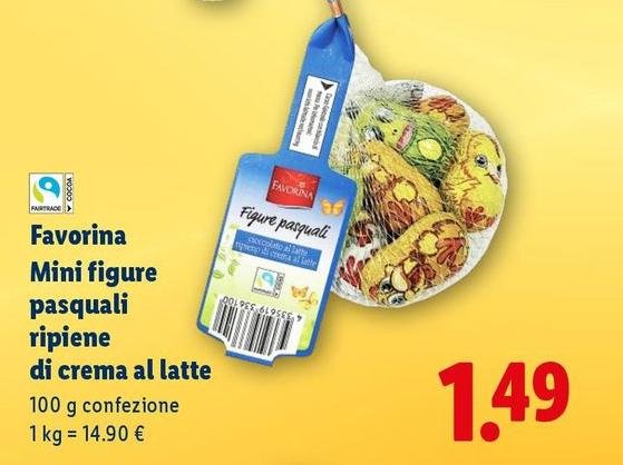 Favorina - Mini Figure Pasquali Ripiene Di Crema Al Latte