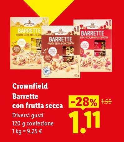 Crownfield - Barrette Con Frutta Secca