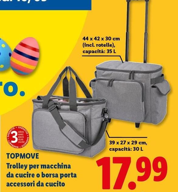 Topmove - Trolley Per Macchina Da Cucire O Borsa Porta Accessori Da Cucito