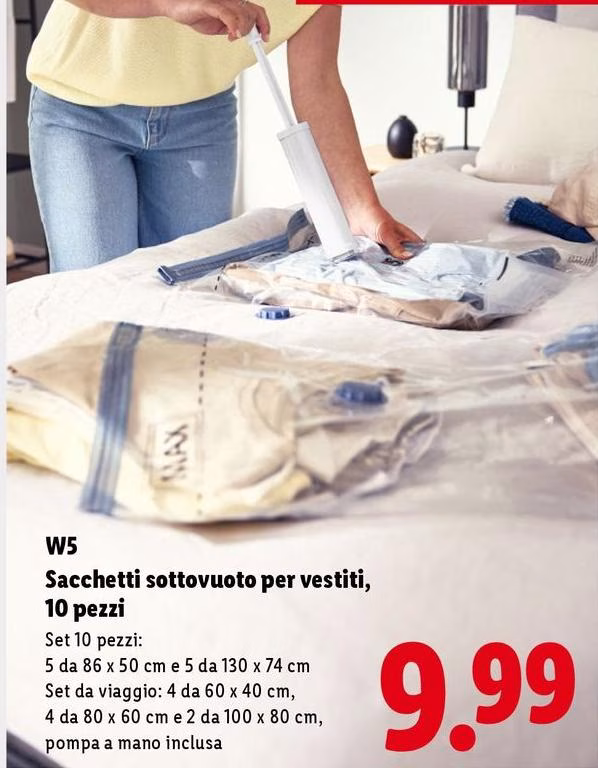 W5 - Sacchetti Sottovuoto Per Vestiti, 10 Pezzi
