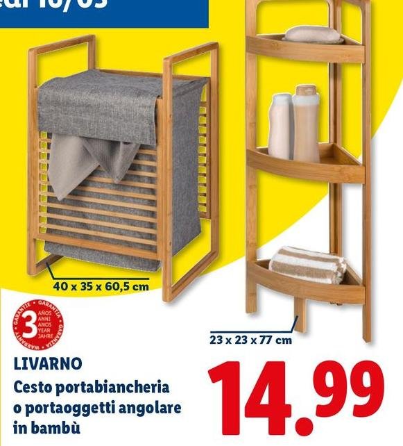 Livarno Home - Cesto Portabiancheria O Portaoggetti Angolare In Bambú