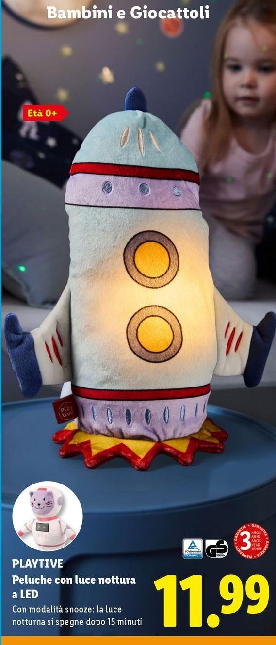 Playtive -  Peluche Con Luce Nottura A Led