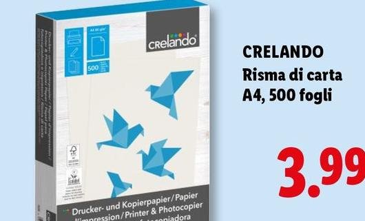 Crelando - Risma Di Carta A4, 500 Fogli